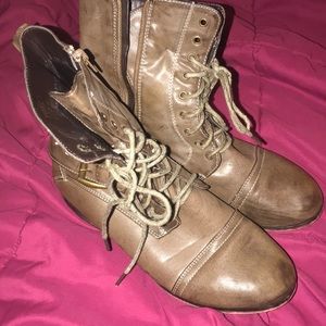 light brown combat boots
